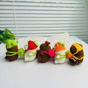 Crochet Capypara Wear Outfit, Capypara Wear Bikini, Crochet Capybara With Bag Plushie, Amigurumi Capypara, Funny gift, Desk/ Table Decor