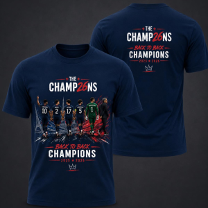 PSG Back To Back Champions 2025 2026 T-Shirt, Paris Soccer Fan Tee