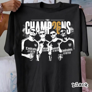 Arsenal Premier League Champions 25/26 Shirt, Gunners Trophy Graphic Tee, Football Fan Gift