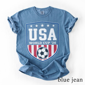 Comfort Colors USA World Cup 26 Soccer Shirt, American Flag Football Graphic Tee, Patriotic USA Fan Apparel