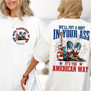 We'll Put A Boot In Your Ass It's The American Way Shirt, USA 250 Patriotic Shirt, American Flag Guitar Fireworks Hoodie