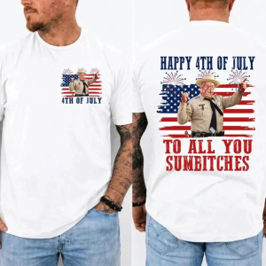 Happy 4th Of July To All You Sumbitches Shirt, Retro Smokey And The Bandit Movie Shirt, 70s Movie, Funny Show Fireworks