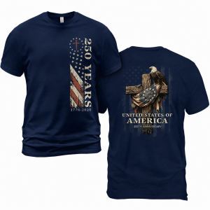 United States Of America 250th Anniversary T-Shirt, Patriotic Christian Eagle Tee