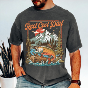 Comfort Colors Reel Cool Dad Shirt, Father's Day Shirt, Father's Day gift for Him, Gift for Husband, Vintage Retro Fishing Shirt for Men