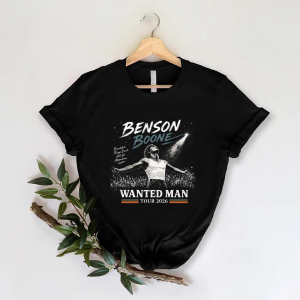 Benson Boone Wanted Man Tour 2026 Shirt, Vintage Concert Tee, Benson Boone Fan Shirt, Music Tour T-Shirt, Gift for Benson Boone Fans