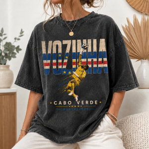 Comfort Colors Vozinha Cabo Verde Flag Save Action Vintage Mineral Wash Black Cotton T-Shirt