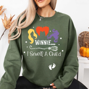 Winnie I Smell a Child Sweatshirt For Halloween, Halloween Pregnancy Announcement Hoodie, Witchy Pregnant Shirt, Halloween Maternity Outfit